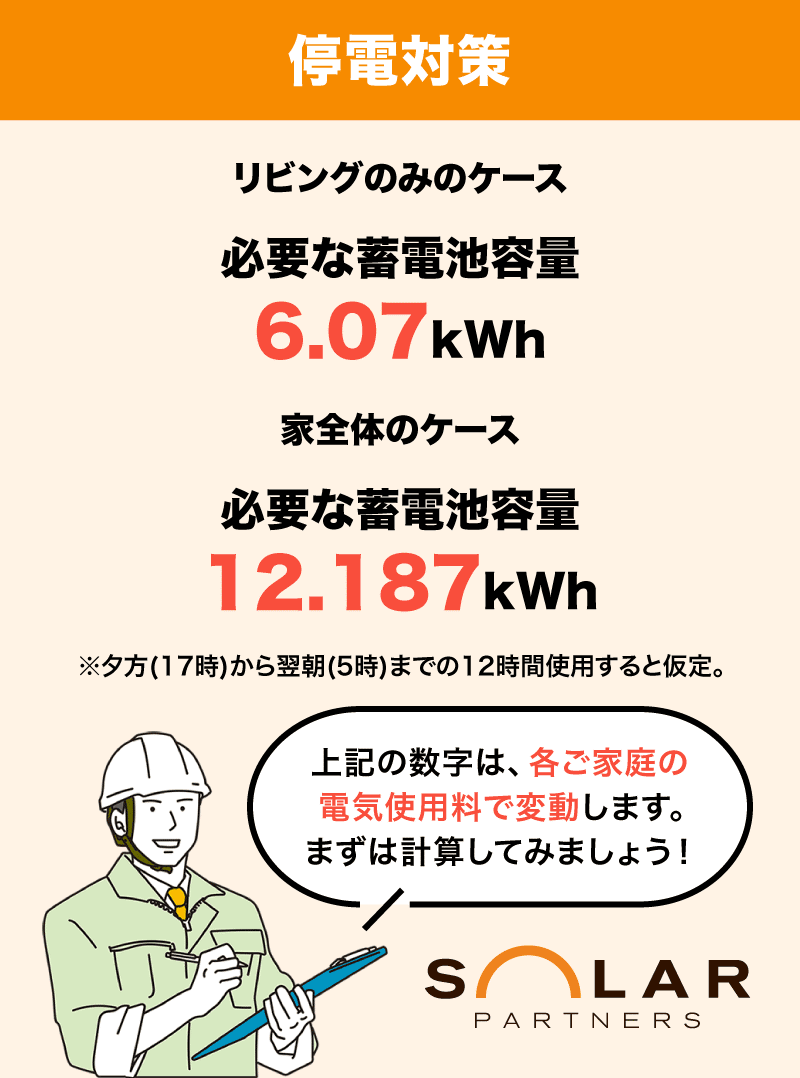 蓄電池で停電対策